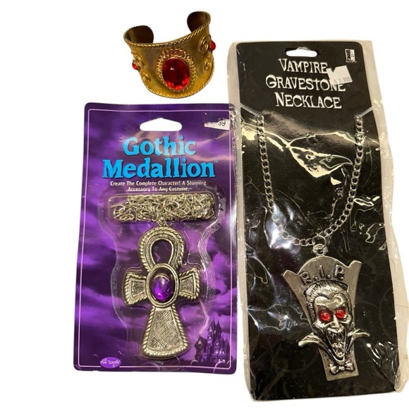 Gothic Fantasy Jewelry Set with Purple and Red Accents - Picture 7 of 9